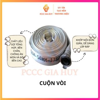 Vòi chữa cháy chuyên dụng đường kính DN50mm, DN65mm chiều dài 20m có khớp nối - PCCC Gia Huy