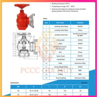 Van góc DN50,DN65 - van cứu hoả - van dùng trong PCCC