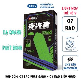 Bao Cao Su Dạ Quang Phát Sáng HBM Night Light - Hộp 7 Chiếc giá sỉ