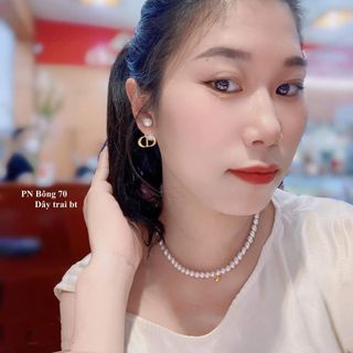 VÒNG CỔ NGỌC TRAI NHÍ THIÊN NHIÊN GẮN CHUÔNG VÀNG TÂY 10 KARA ( CÓ THẺ HÓA ĐƠN ) - THẮNG GIANG