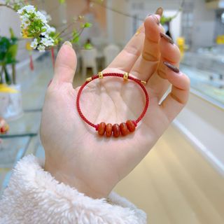 VÒNG TAY NGŨ ĐIẾU NGỌC CẨM THẠCH HUYẾT THIÊN NHIÊN - THẮNG GIANG
