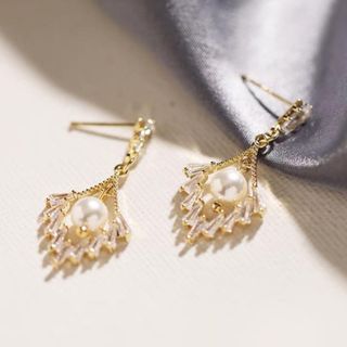 BÔNG TAI THIẾT KẾ DÁNG MỚI GẮN NGỌC TRAI BẠC TA , BẠC TA XI VÀNG CAO CẤP CÓ THẺ HÓA ĐƠN - THẮNG GIANG