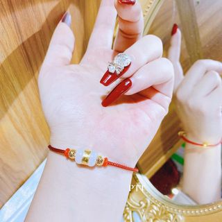 VÒNG TAY LU THỐNG NGỌC KIM TIỀN VÀNG TÂY 10 KARA - THẮNG GIANG
