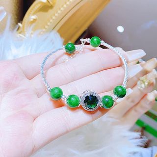 VÒNG TAY ĐÁ PHONG THỦY PHỐI CHARM BẠC TA CAO CẤP - THẮNG GIANG