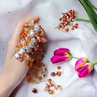 VÒNG TAY HỔ PHÁCH THIÊN NHIÊN PHỐI CHARM KITTY BẠC TA CHUẨN CÓ THẺ HÓA ĐƠN - THẮNG GIANG