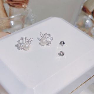 BÔNG TAI NGỌC TRAI BƯỚM ÔM HOA BẠC TA - BẠC TA XI VÀNG - CÓ THẺ HÓA ĐƠN - THẮNG GIANG