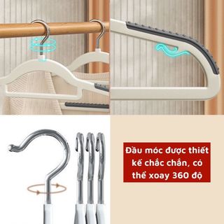 COMBO 10 MÓC TREO QUẦN ÁO Chống Trượt Xoay 360 Độ Đa Năng Chất Nhựa Cao Cấp Bền Bỉ Nhiều Chỗ Móc Đồ