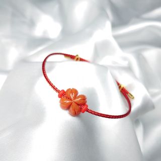 VÒNG TAY CỎ BỐN LÁ NGỌC CẨM THẠCH HUYẾT THIÊN NHIÊN - THẮNG GIANG