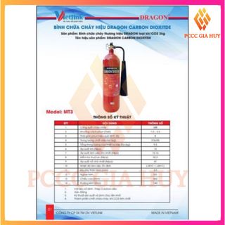 Bình chữa cháy khí CO2, bình cứu hoả có tem kiểm định của bộ CA chính hãng DRAGON - PCCC GIA HUY