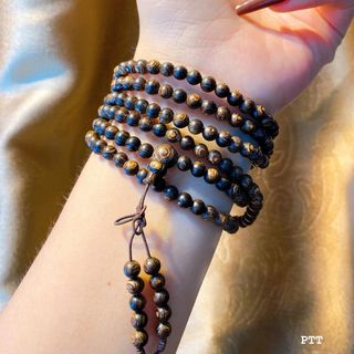 VÒNG TAY TRẦM HƯƠNG SÁNH CHÌM 216 HẠT 4 LY THIÊN NHIÊN - THẮNG GIANG