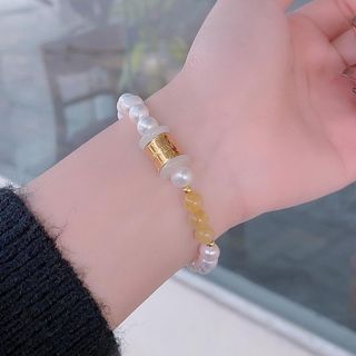 VÒNG TAY NGỌC TRAI NUÔI NƯỚC NGỌT THIÊN NHIÊN PHỐI LU THỐNG ĐÁ PHONG THỦY - THẮNG GIANG