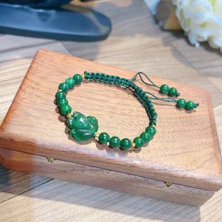 VÒNG TAY HỒ LY NGỌC CẨM THẠCH SƠN THỦY THIÊN NHIÊN TẾT DÂY BI XI VÀNG - THẮNG GIANG