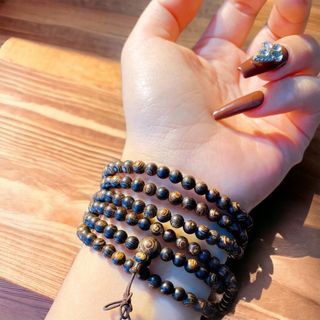 VÒNG TAY TRẦM HƯƠNG SÁNH CHÌM 216 HẠT 4 LY THIÊN NHIÊN - THẮNG GIANG