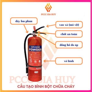 Bình chữa cháy, bình cứu hỏa 8kg bột ABC , có tem kiểm định hãng  DRAGON chuyên dùng cho nhà xưởng..