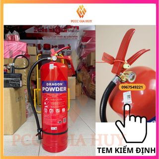 Bình chữa cháy, bình cứu hỏa 8kg bột ABC , có tem kiểm định hãng  DRAGON chuyên dùng cho nhà xưởng..