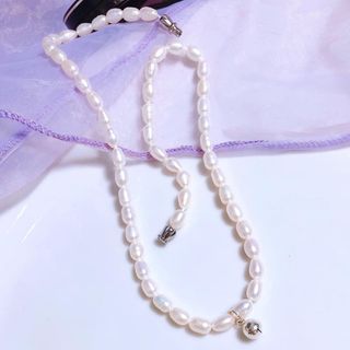 VÒNG CỔ NGỌC TRAI NUÔI NƯỚC NGỌT THIÊN NHIÊN GẮN CHUÔNG BẠC TA , BẠC TA XI VÀNG - THẮNG GIANG