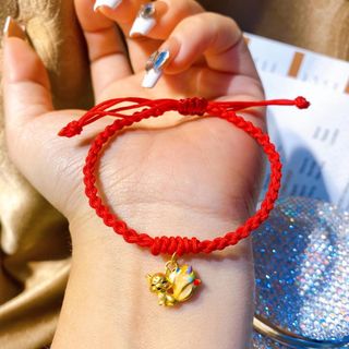 VÒNG TAY CHỈ ĐỎ TẾT HỒ LY VÀNG 24 KARA - CÓ THẺ HÓA ĐƠN - THẮNG GIANG
