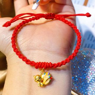 VÒNG TAY CHỈ ĐỎ TẾT HỒ LY VÀNG 24 KARA - CÓ THẺ HÓA ĐƠN - THẮNG GIANG