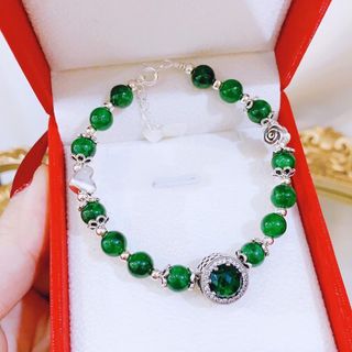 VÒNG TAY NGỌC SƠN THỦY PHỐI CHARM BẠC TA CAO CẤP - THẮNG GIANG