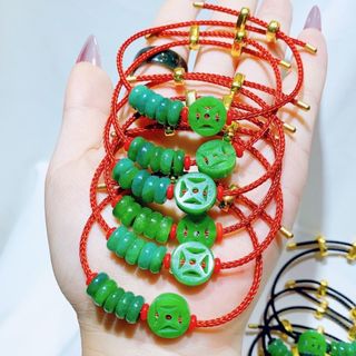 VÒNG TAY NGŨ ĐIẾU XU KIM TIỀN NGỌC CẨM THẠCH SƠN THỦY THIÊN NHIÊN - THẮNG GIANG