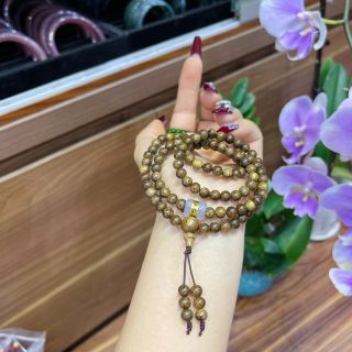 VÒNG TAY TRẦM HƯƠNG PHỐI LU THỐNG NGỌC GIÁC VÀNG - THẮNG GIANG