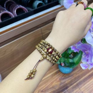 VÒNG TAY TRẦM HƯƠNG PHỐI LU THỐNG NGỌC GIÁC VÀNG - THẮNG GIANG