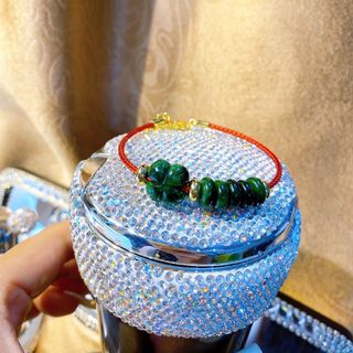 VÒNG TAY CỎ BỐN LÁ NGŨ ĐIẾU NGỌC CẨM THẠCH SƠN THỦY THIÊN NHIÊN - THẮNG GIANG