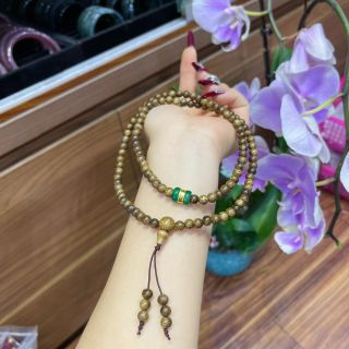VÒNG TAY TRẦM HƯƠNG PHỐI LU THỐNG NGỌC GIÁC VÀNG - THẮNG GIANG
