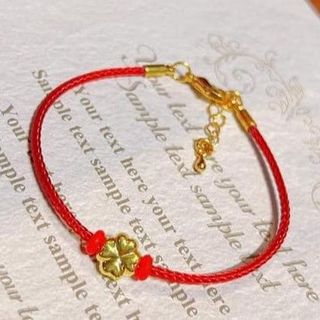 VÒNG TAY CỎ BỐN LÁ VÀNG TÂY 10KARA LÊN DÂY CAP - THẮNG GIANG