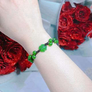 VÒNG TAY CỎ BỐN LÁ ĐÁ MÃ NÃO TẾT HẠT - THẮNG GIANG