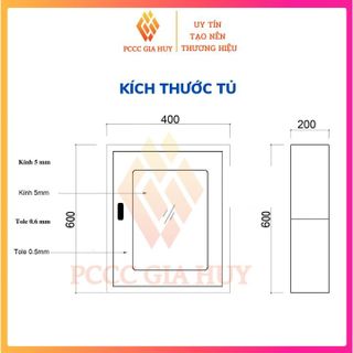 Tủ chữa cháy vách tường, tủ đựng bình chữa cháy 600x400x200