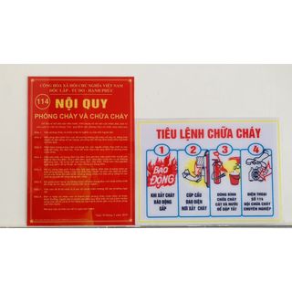 Bảng nội quy tiêu lệnh PCCC bằng MICA trong suốt bền,không rỉ sét,tính thẩm mỹ cao