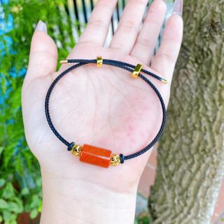 LẮC TAY LU THỐNG NGỌC CẨM THẠCH HUYẾT THIÊN NHIÊN PHỐI BI KIM TIỀN VÀNG TÂY 10 KARA - THẮNG GIANG