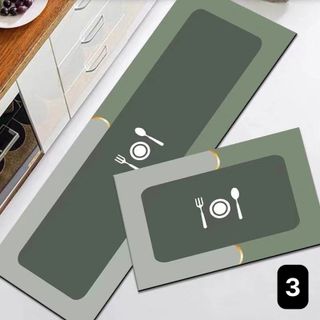 Bộ 2 THẢM BẾP SILICON cao cấp, thảm trải sàn lau chân thấm hút nước chống trơn trượt cho nhà bếp KiMi Decor