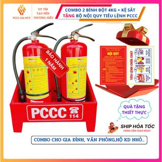 Bình cứu hỏa ,combo 2 bình chữa cháy +1 kệ đôi , tặng kèm bộ nội quy tiêu lệnh ,dùng cho văn phòng , hộ kinh doanh nhỏ. giá sỉ