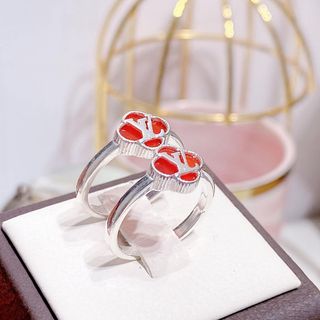 NHẪN CỎ BỐN LÁ ĐÍNH CHỮ BẠC TA CAO CẤP - THẮNG GIANG