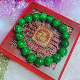 VÒNG TAY NAM NGỌC CẨM THẠCH SƠN THỦY SIZE HẠT 12 LY - THẮNG GIANG