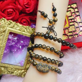 VÒNG TAY TRẦM HƯƠNG SÁNH CHÌM THIÊN NHIÊN PHỐI CHARM TÌ HƯU - THẮNG GIANG