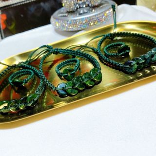 BỘ TRANG SỨC NGỌC CẨM THẠCH SƠN THỦY THIÊN NHIÊN TẾT DÂY CHỈ MAY MẮN - THẮNG GIANG