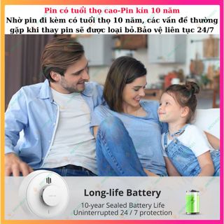Cảm biến nhiệt độc lập, đầu báo nhiệt dùng pin  ,độ nhạy cao, âm lượng 85dB tuổi thọ pin 10 năm dùng cho gia đình ..vv