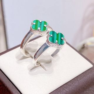 NHẪN CỎ BỐN LÁ ĐÁ LÔNG CÔNG BỌC BẠC TA CHUẨN - THẮNG GIANG