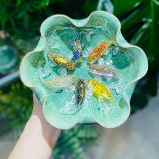 COMBO 10 CHÚ CÁ ĐÁ VỤN THIÊN NHIÊN MÀU HỖN HỢP THẢ BÁT BAN THẦN TÀI TỤ LỘC - THẮNG GIANG