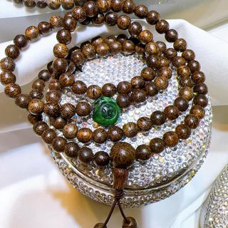 VÒNG TAY TRẦM HƯƠNG TỐC PHỐI TÚI TIỀN NGỌC CẨM THẠCH SƠN THỦY THIÊN NHIÊN KHẮC XU KIM TIỀN - THẮNG GIANG