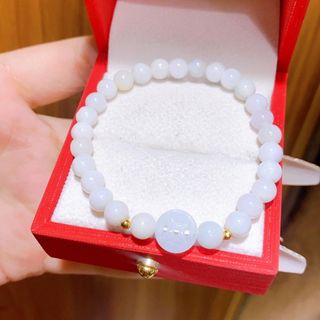 VÒNG TAY XU KIM TIỀN NGỌC CẨM THẠCH TRẮNG THIÊN NHIÊN - THẮNG GIANG