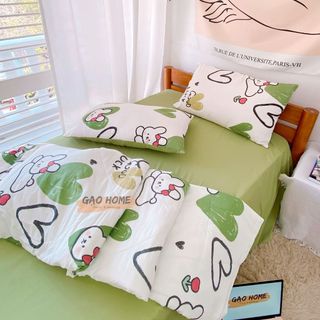 Bộ Chăn ga ĐŨI CHĂN HÈ, Cotton Đũi Hàng Nhập Khẩu 4 Món Siêu Đẹp Mát Lạnh - KiMi Decor