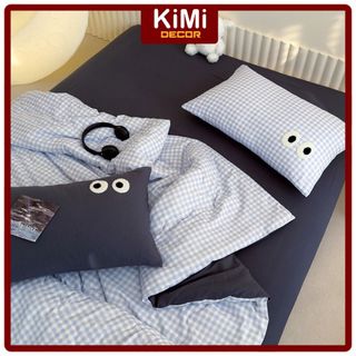 Bộ Chăn ga ĐŨI CHĂN HÈ, Cotton Đũi Hàng Nhập Khẩu 4 Món Siêu Đẹp Mát Lạnh - KiMi Decor