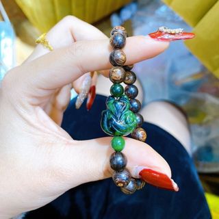 VÒNG TAY HỒ LY NGỌC CẨM THẠCH SƠN THỦY THIÊN NHIÊN MIX TRẦM HƯƠNG SÁNH CHÌM - THẮNG GIANG