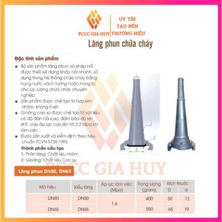 Lăng phun chữa cháy DN-50, DN-65 - PCCC Gia Huy