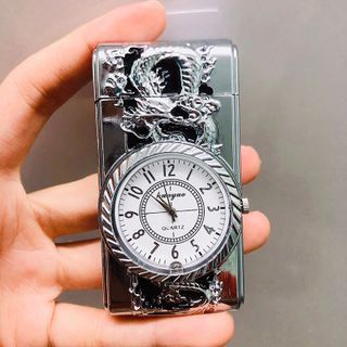 BẬT LỬA KHÈ ĐỒNG HỒ HÌNH RỒNG CÓ ĐÈN LED - XÀI GAS