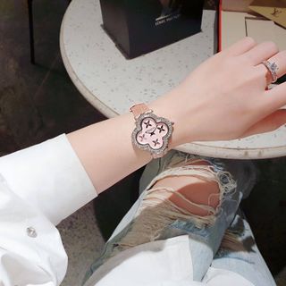ĐỒNG HỒ NỮ CAO CẤP LOI VUITON DÂY DA MẶT HOA LOGO